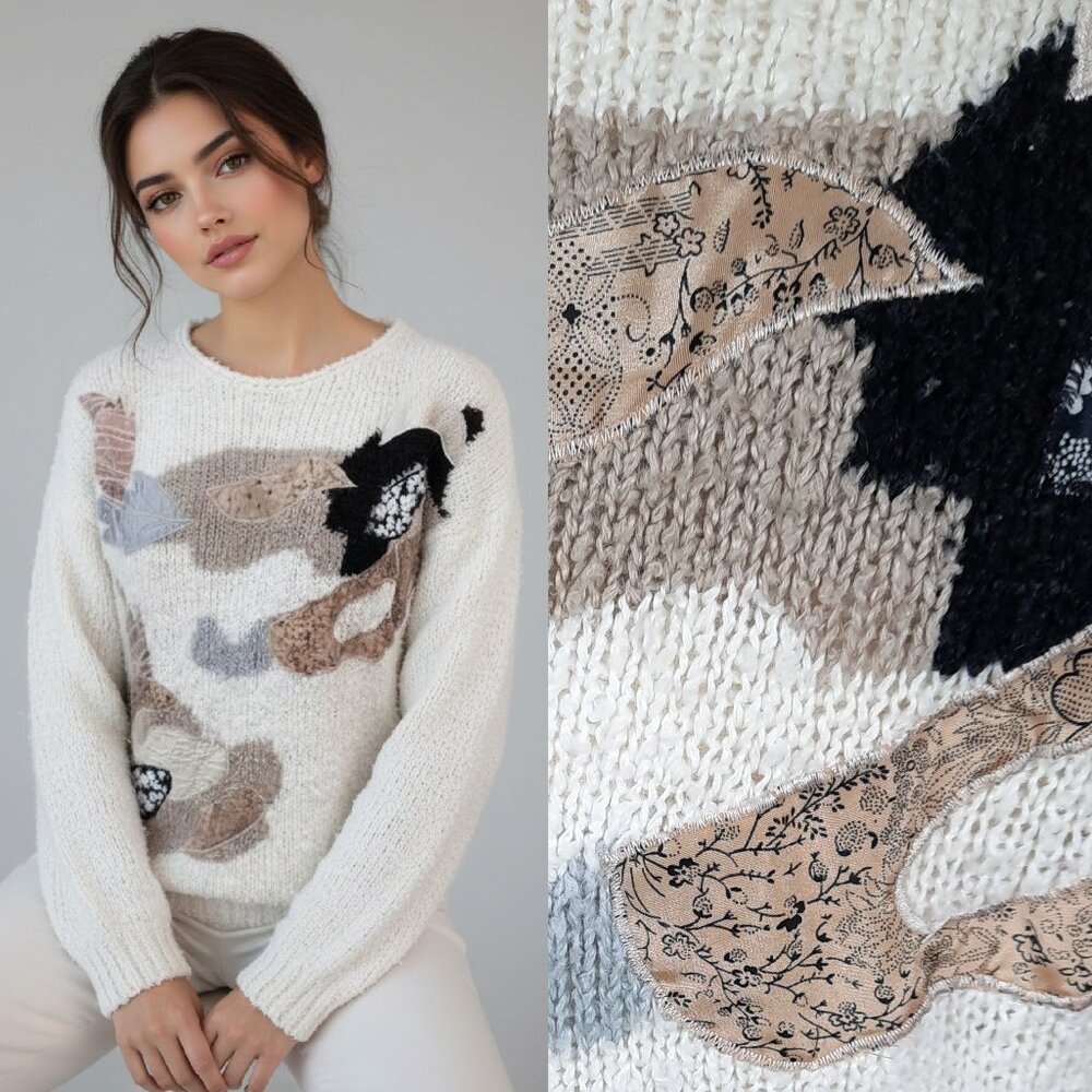 Vtg 80s mixed media sweater - Margules brand